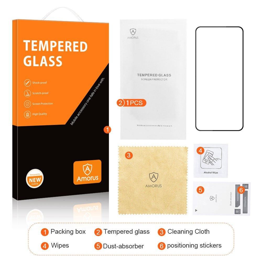 OPPO Reno15 F (5G) / Reno14 F (5G) / Reno13 (5G) Amorus Tempered Glass Screen Protector – Transparent / Black