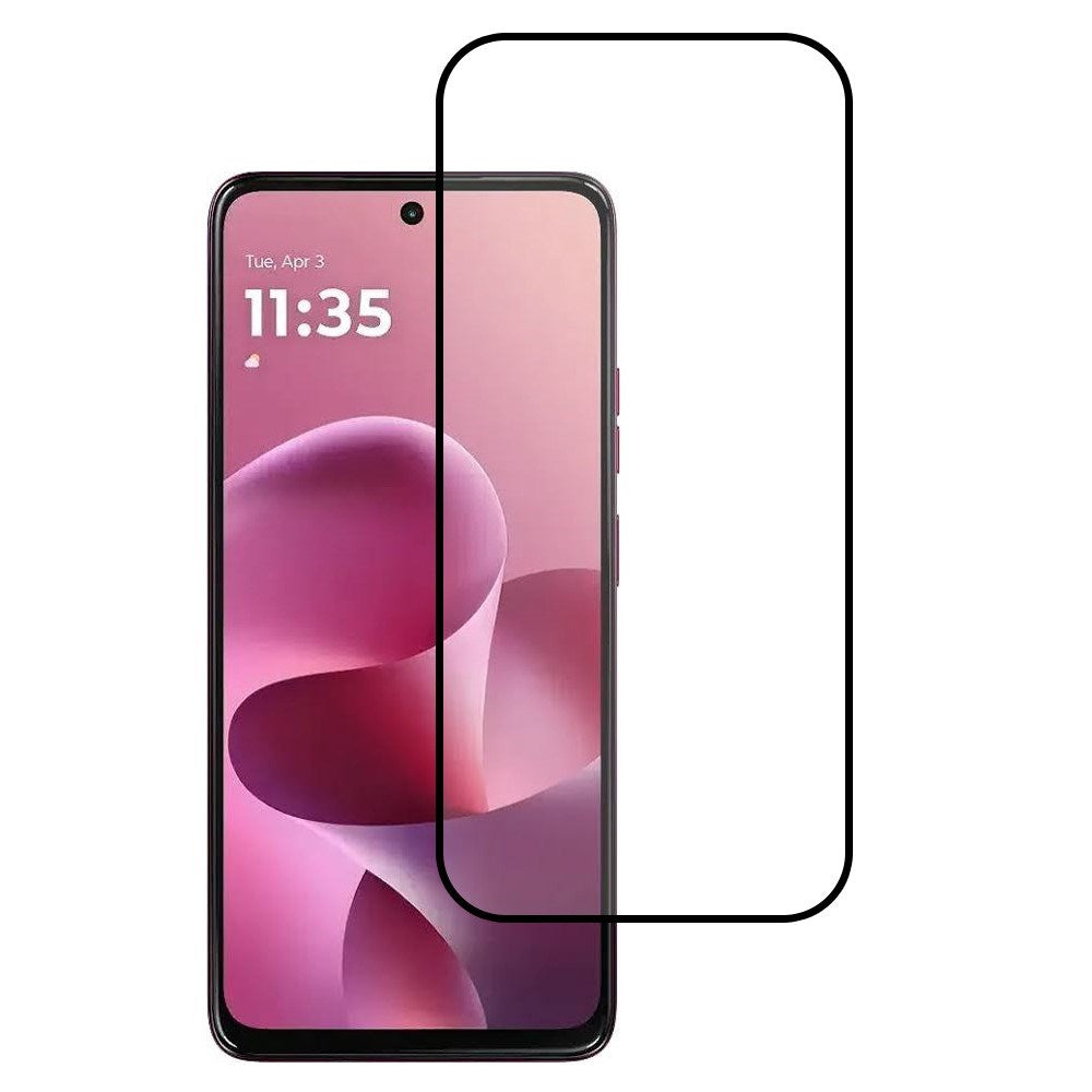 Motorola Moto G37 / G47 Screen Protector w. Black Edge - Transparent