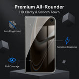 iPhone Fold Screen Protector in Aluminium-Silicon Glass - Privacy Function - Transparent / Black Edge