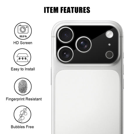 iPhone 18 Pro Tempered Camera Lens Protection Glass - Black