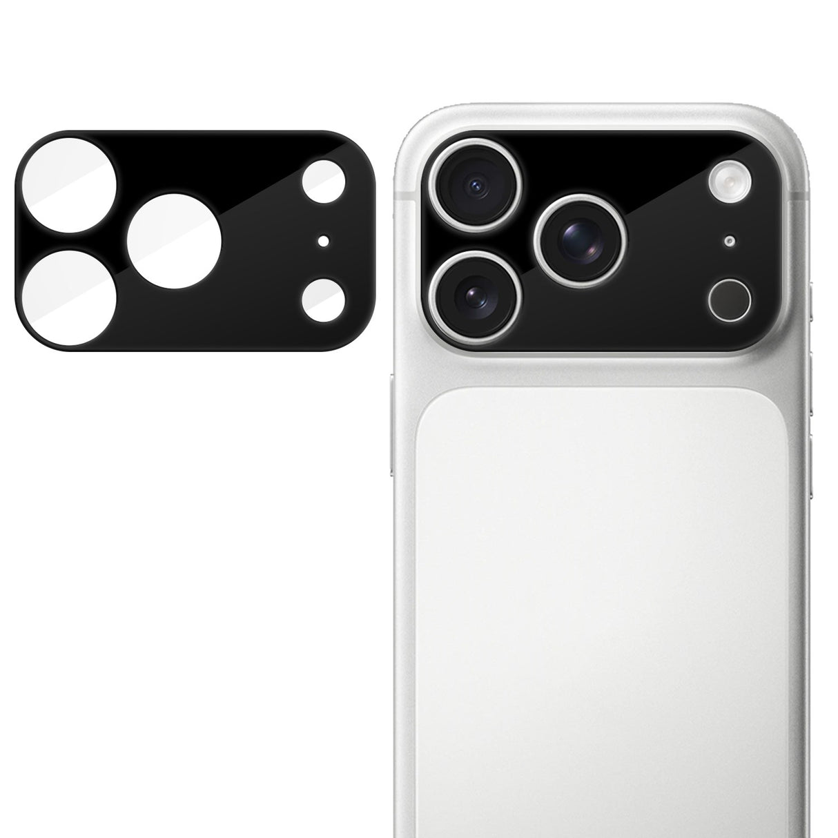 iPhone 18 Pro Max Tempered Camera Lens Protection Glass - Black