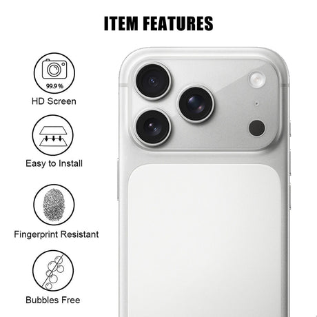 iPhone 18 Pro Tempered Camera Lens Protection Glass - Transparent