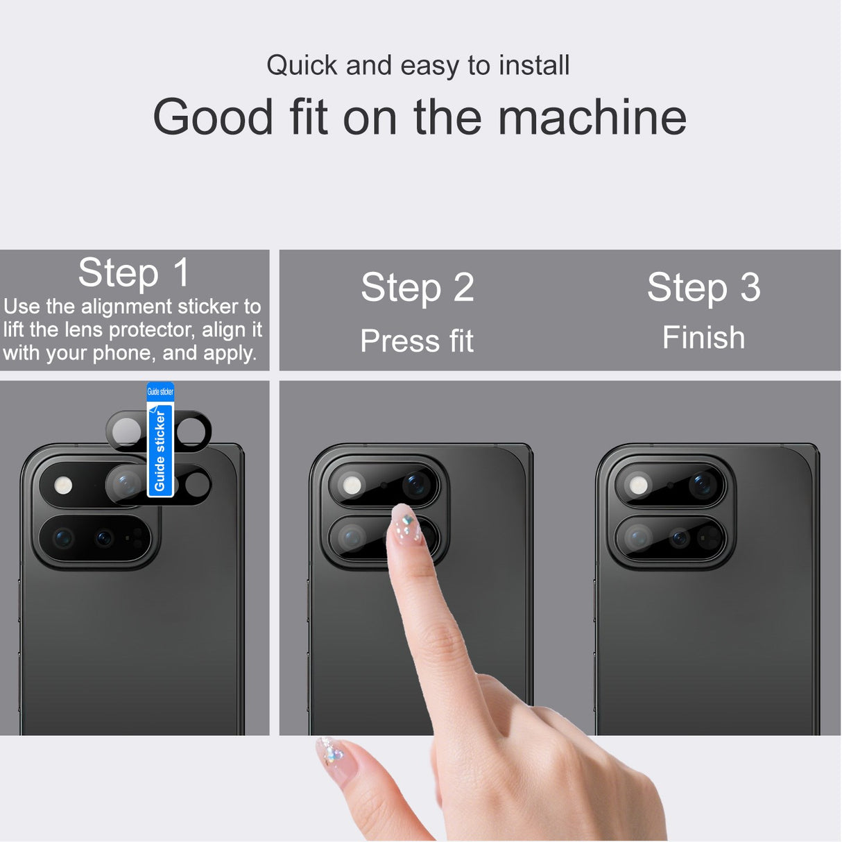 Google Pixel 11 Pro Fold IMAK Tempered Glass Camera Lens Protector - Black