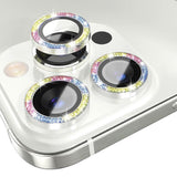 iPhone 13 Pro / 13 Pro Max Camera Glass Protection w. Rhinestone - Multicolored