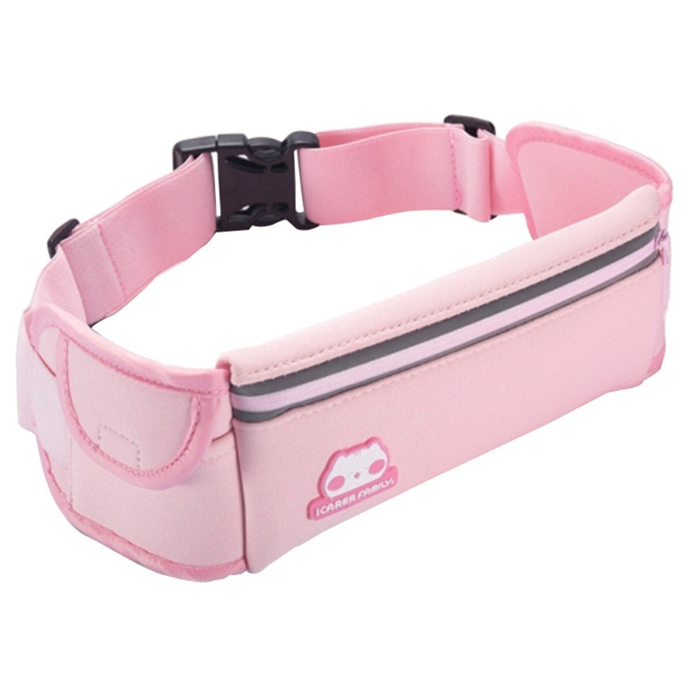 Sports Running Belt (Max. Mobile: 180 x 95 x 25 mm) with Built-in Reflector - Pink