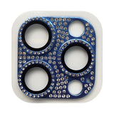 iPhone 15 Pro / 15 Pro Max Camera Lens Protection w. Rhinestone - Navy Blue