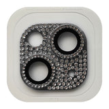 iPhone 15 / 15 Plus Camera Lens Protection w. Rhinestone - Black