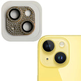 iPhone 15 / 15 Plus Camera Lens Protection w. Rhinestone - Gold