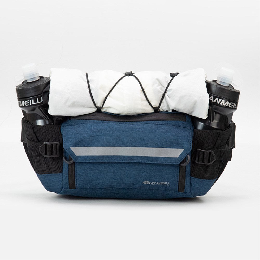 Nylon Belt Bag with Storage Pockets - Yellow