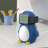 Silicone Charger Stand for Apple Watch - Cute Penguin - Blue