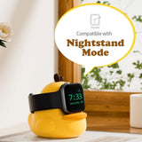 Silicone Charger Stand for Apple Watch - Cute Duck - Yellow