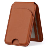 EIDERWOOD Magnetic Card Holder for 3 Cards with Stand Function - MagSafe Compatible - Brown