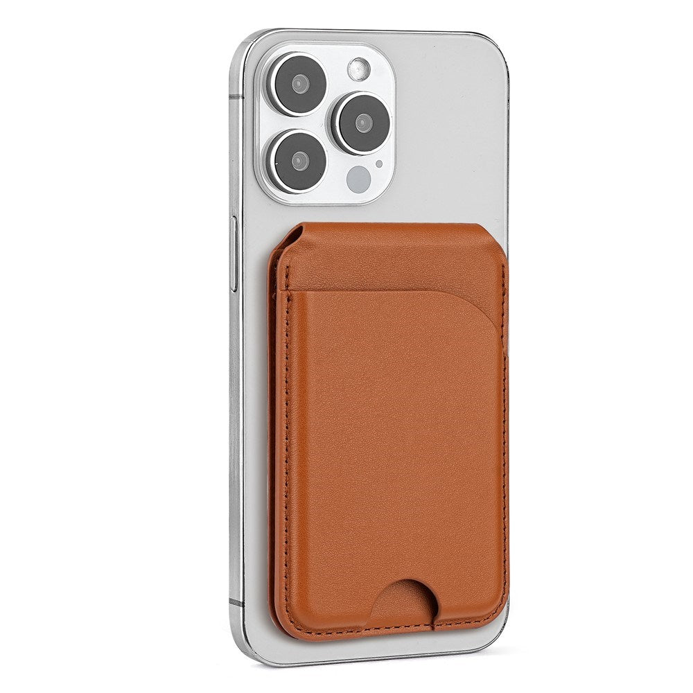 EIDERWOOD Magnetic Card Holder for 3 Cards with Stand Function - MagSafe Compatible - Brown