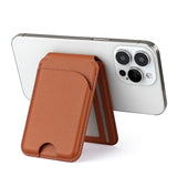 EIDERWOOD Magnetic Card Holder for 3 Cards with Stand Function - MagSafe Compatible - Brown