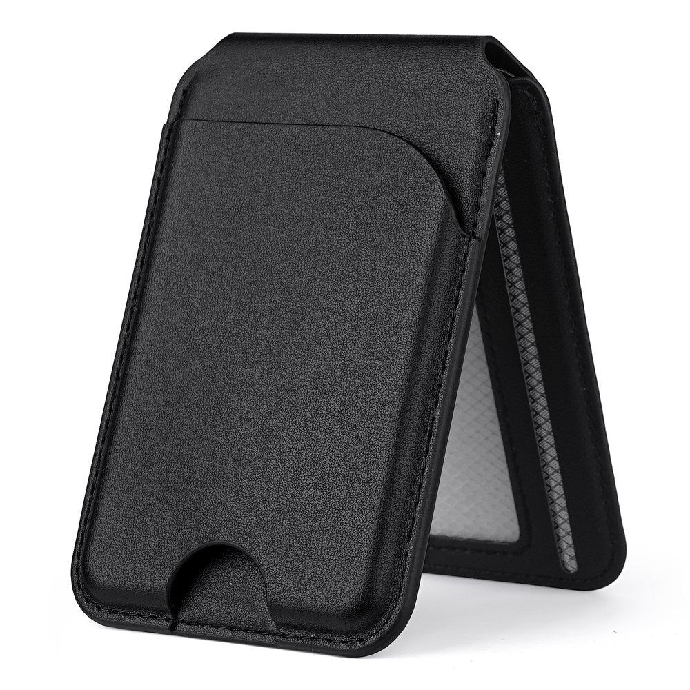 EIDERWOOD Magnetic Card Holder for 3 Cards with Stand Function - MagSafe Compatible - Black