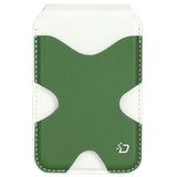 DUX DUCIS Magnetic Card Holder for 5 Cards with Stand Function - MagSafe Compatible - White / Green