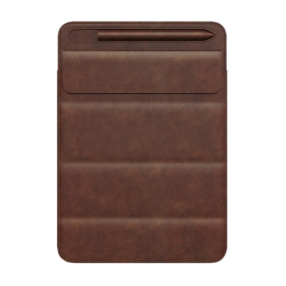 iPad 9.7 / 10.2 / 10.5 / 11" (19cm x 26cm x 7mm) Leather Shockproof Tablet Sleeve - Dark Brown
