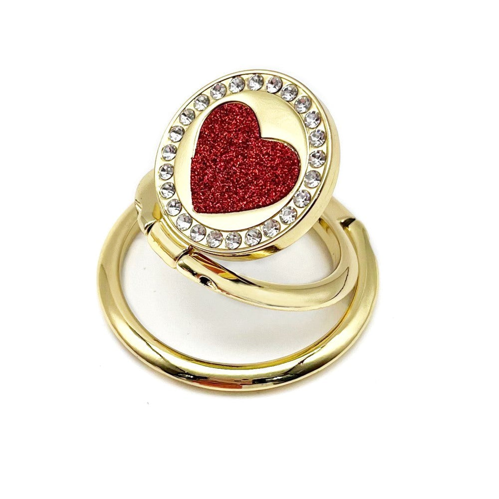 Mobile Adhesive Stand - Heart - Gold / Red
