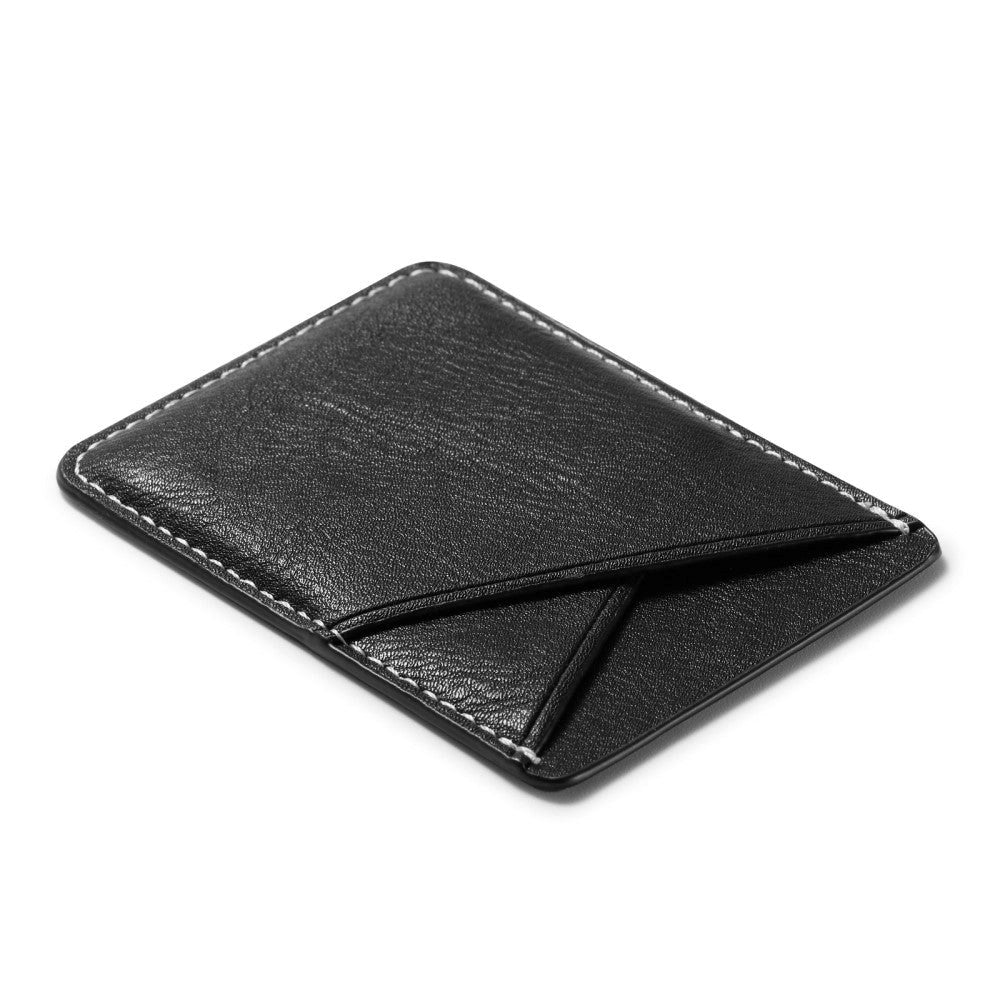 Leather Back Card Holder Stick-on - Black