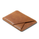 Leather Back Card Holder Stick-on - Brown