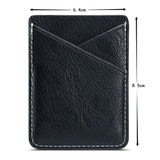 Leather Back Card Holder Stick-on - Brown