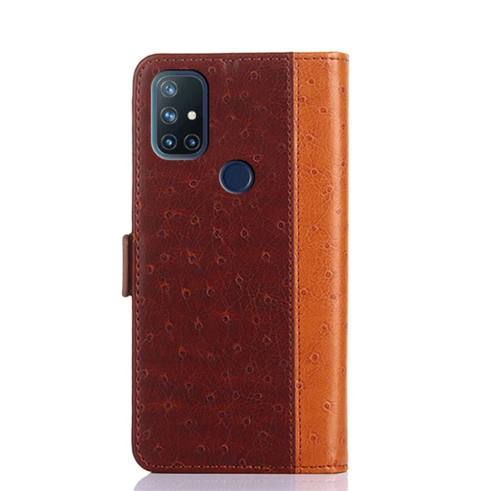 OnePlus North N10 5G Ostrich Leather Wallet Case - Brown