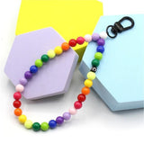 Wrist Strap w. Beads - 30cm - Rainbow