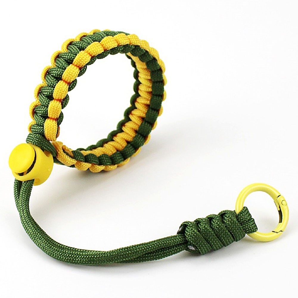 Adjustable Wrist Strap for Mobile - Braided Polyester - Green / Yellow