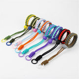 Adjustable Wrist Strap for Mobile - Braided Polyester - Orange / Light Blue