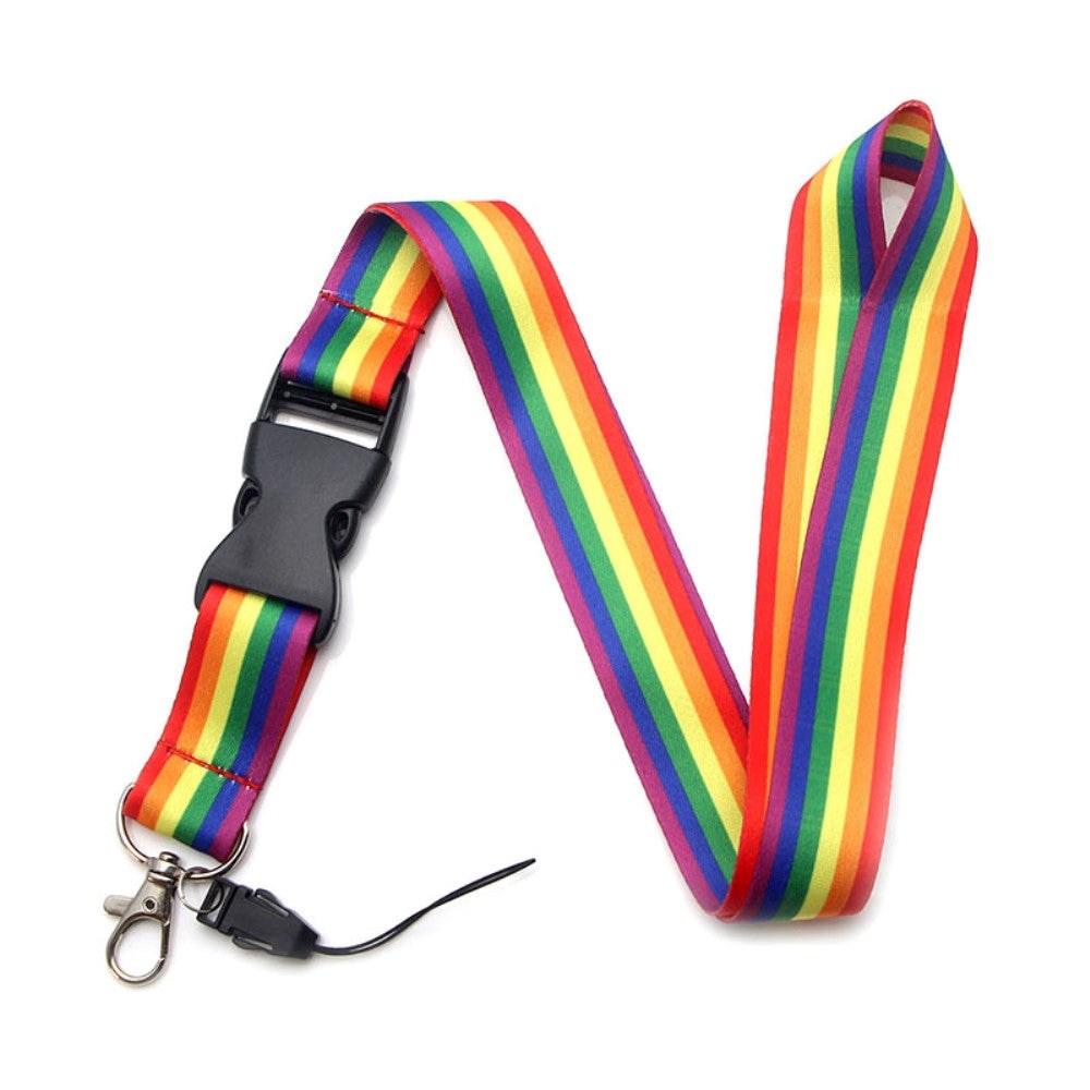 Key Hanger with strap and Carabiner Lock - Rainbow