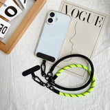 Braided Polyester Wrist Strap - incl. Insert Plate - 30cm - Black / Grey