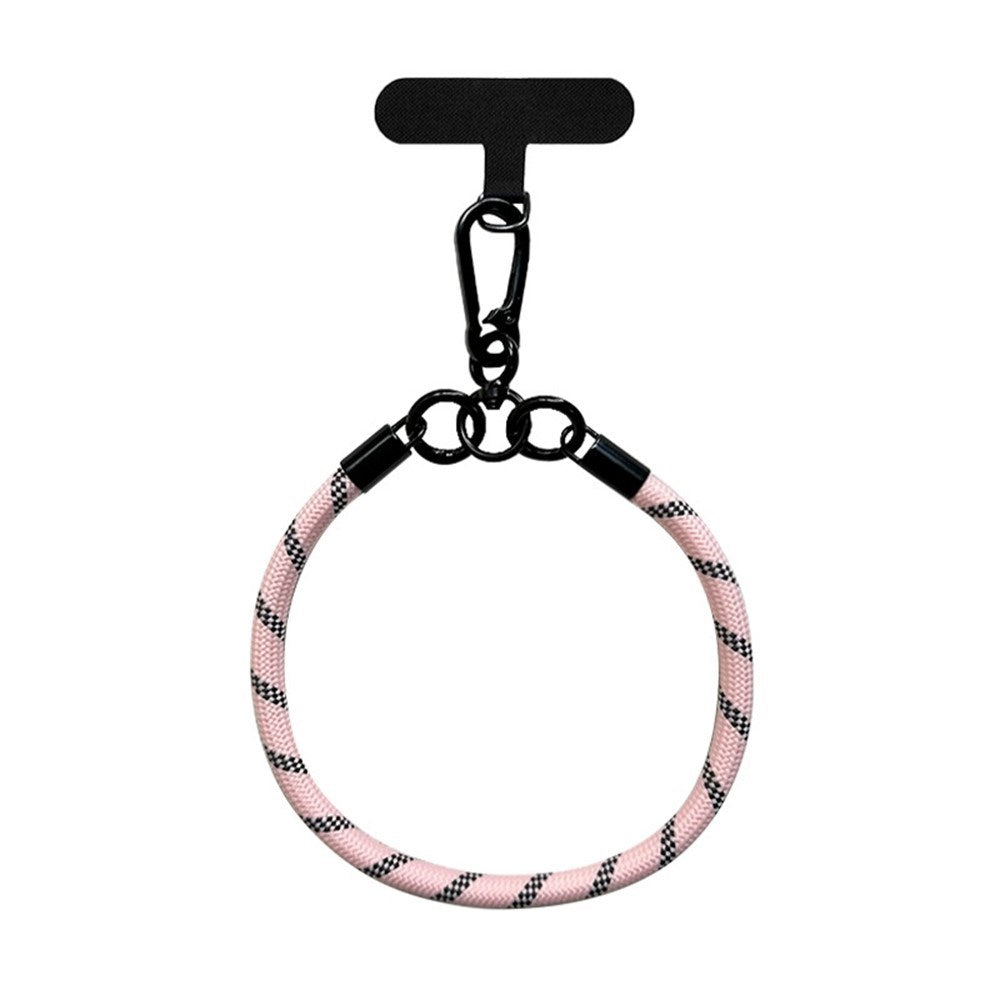 Braided Polyester Wrist Strap - incl. Insert Plate - 30cm - Pink / Black