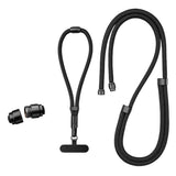 3-in-1 Nylon Phone Strap - 150cm / 50cm - Black