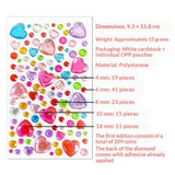 Decorative 3D Stickers for Phone & Crafting - 142 pcs. - Rhinstones
