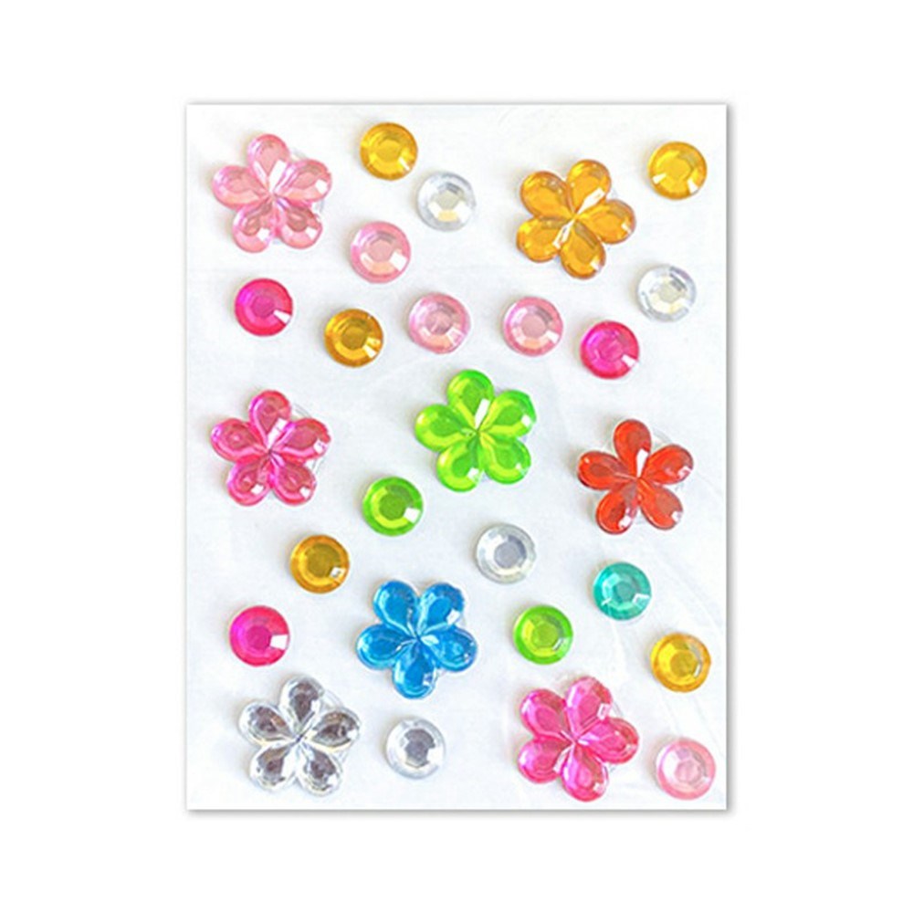 Self-Adhesive 3D Stickers - Multicolored - Round & Flowers