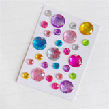 Self-Adhesive 3D Stickers - Multicolored - Round & Flowers