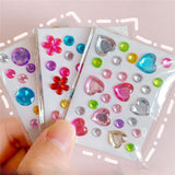 Self-Adhesive 3D Stickers - Multicolored - Round & Stars