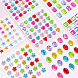 Multicolor Self-Adhesive Crystal 3D Stickers - 36 pcs - Square