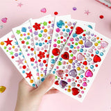 Multicolor Self-Adhesive Crystal 3D Stickers - 65 pcs - Drops