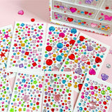 Multicolor Self-Adhesive Crystal 3D Stickers - 65 pcs - Drops