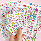Multicolor Self-Adhesive Crystal 3D Stickers - 88 pcs - Square