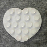 Heart-Shaped Silicone Suction Cup Phone Holder - White
