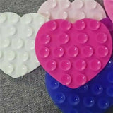 Heart-Shaped Silicone Suction Cup Phone Holder - Light Green