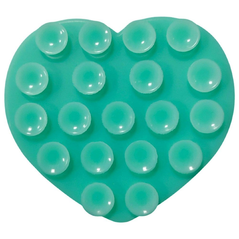Heart-Shaped Silicone Suction Cup Phone Holder - Green