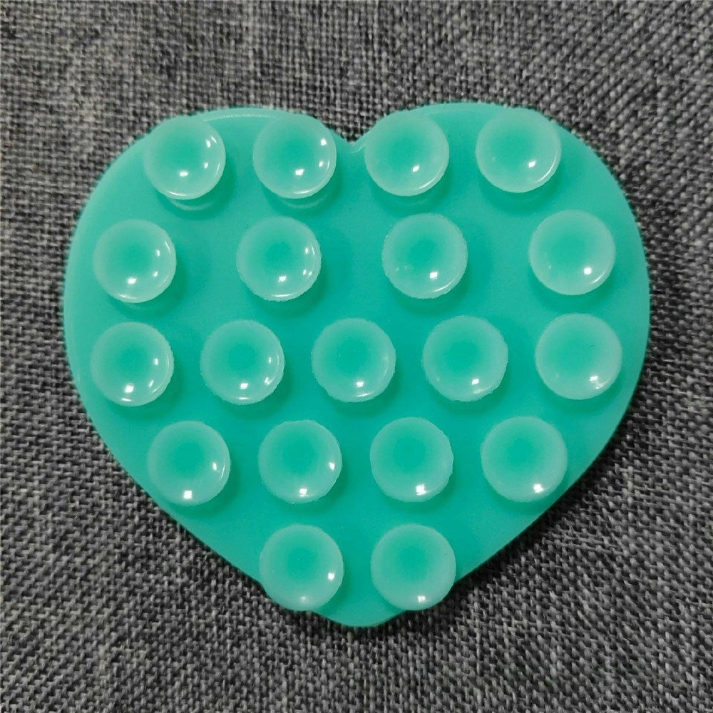 Heart-Shaped Silicone Suction Cup Phone Holder - Green