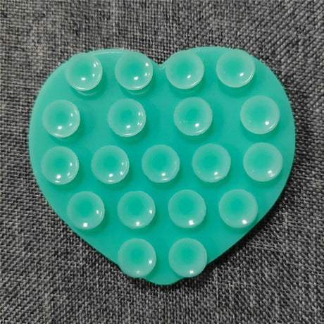 Heart-Shaped Silicone Suction Cup Phone Holder - Green