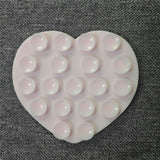 Heart-Shaped Silicone Suction Cup Phone Holder - Beige