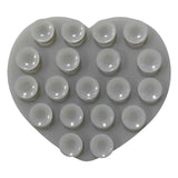Heart-Shaped Silicone Suction Cup Phone Holder - Grey