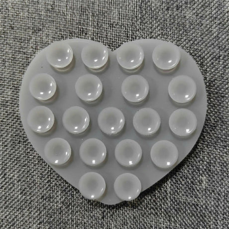 Heart-Shaped Silicone Suction Cup Phone Holder - Grey