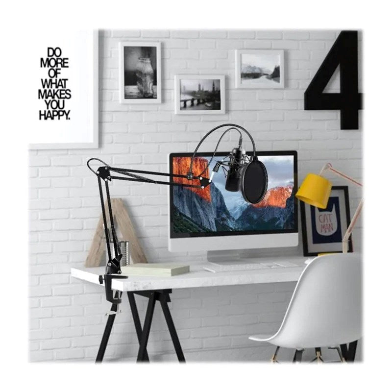 Condenser Podcasting Microphone Kit Maono with 16 mm Microphone, Mount and Filter – Black